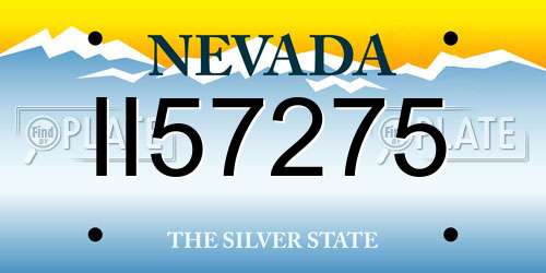 II57275 Nevada License Plate