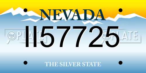 II57725 Nevada License Plate