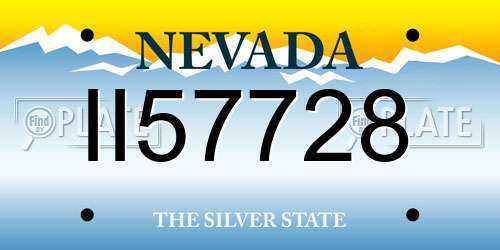 II57728 Nevada License Plate