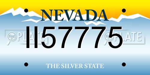 II57775 Nevada License Plate