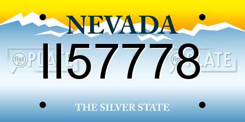 II57778 Nevada License Plate