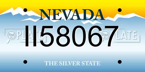 II58067 Nevada License Plate