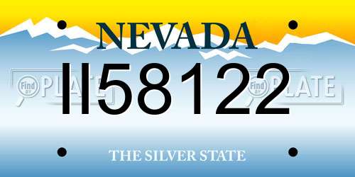 II58122 Nevada License Plate