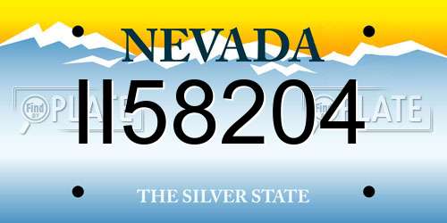 II58204 Nevada License Plate
