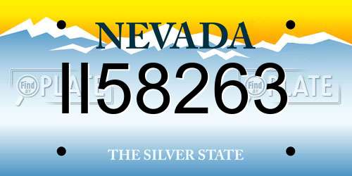 II58263 Nevada License Plate