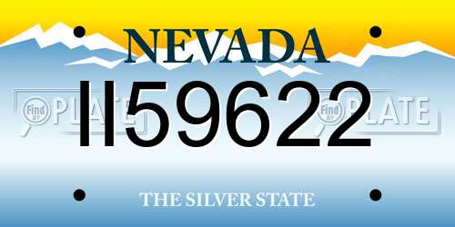 II59622 Nevada License Plate