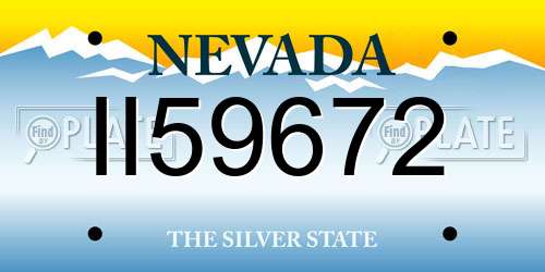 II59672 Nevada License Plate