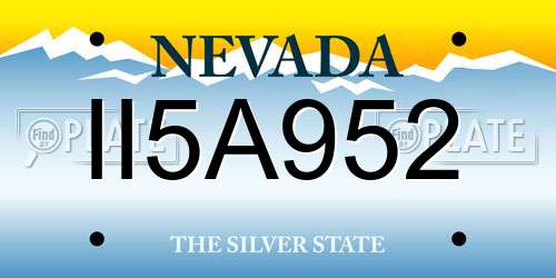 II5A952 Nevada License Plate