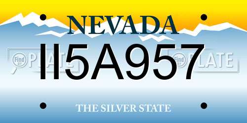 II5A957 Nevada License Plate