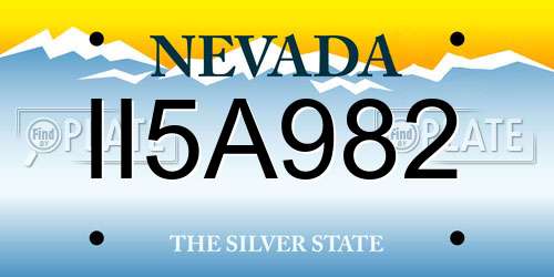 II5A982 Nevada License Plate
