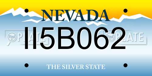 II5B062 Nevada License Plate