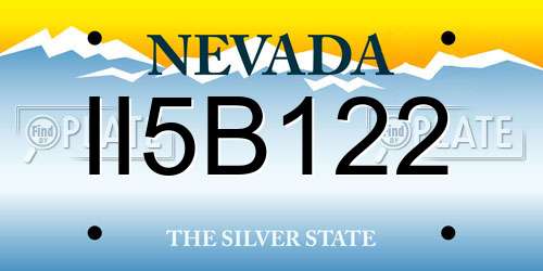 II5B122 Nevada License Plate