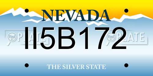 II5B172 Nevada License Plate