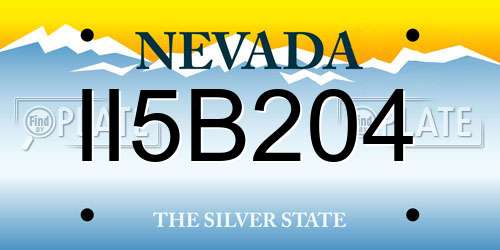 II5B204 Nevada License Plate