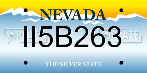 II5B263 Nevada License Plate