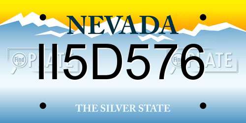 II5D576 Nevada License Plate