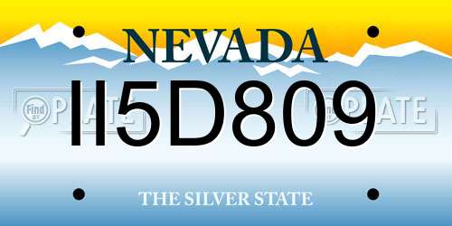 II5D809 Nevada License Plate