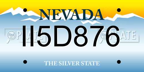 II5D876 Nevada License Plate
