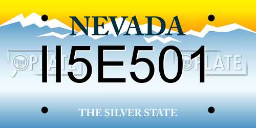 II5E501 Nevada License Plate