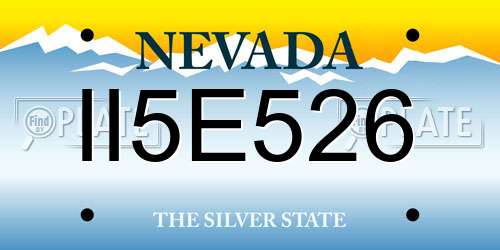 II5E526 Nevada License Plate