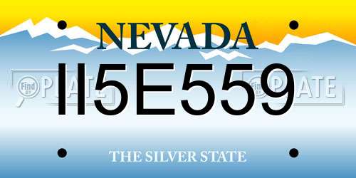 II5E559 Nevada License Plate