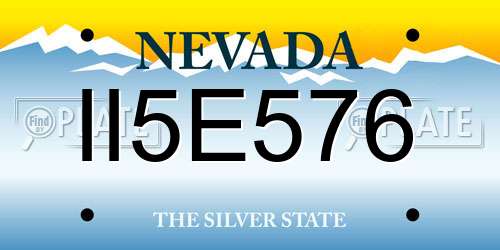 II5E576 Nevada License Plate