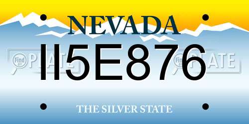 II5E876 Nevada License Plate