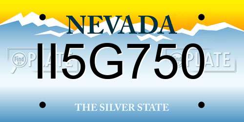 II5G750 Nevada License Plate