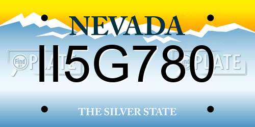 II5G780 Nevada License Plate