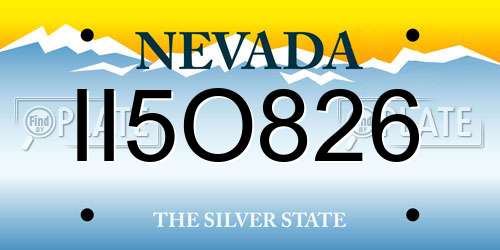 II5O826 Nevada License Plate