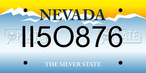 II5O876 Nevada License Plate