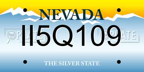 II5Q109 Nevada License Plate