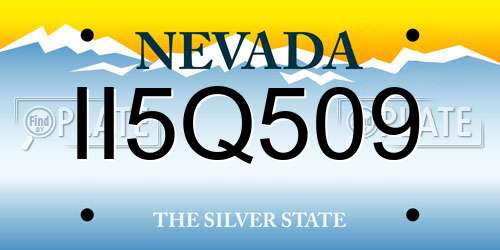 II5Q509 Nevada License Plate