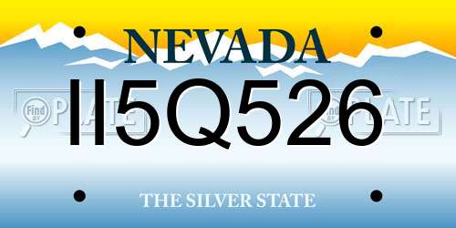 II5Q526 Nevada License Plate
