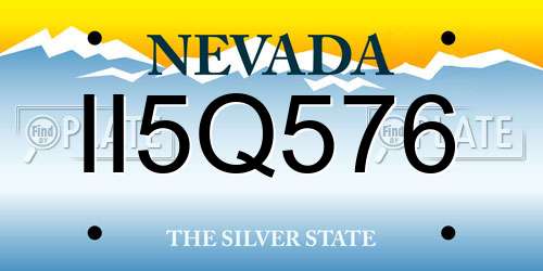 II5Q576 Nevada License Plate