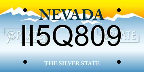 II5Q809 Nevada License Plate
