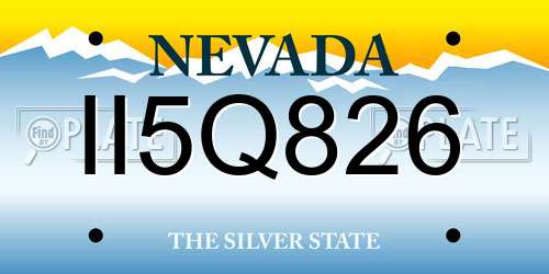 II5Q826 Nevada License Plate