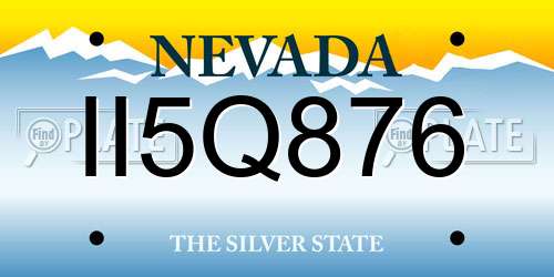 II5Q876 Nevada License Plate