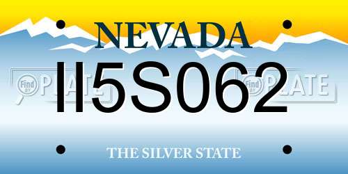 II5S062 Nevada License Plate