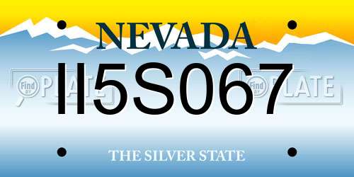 II5S067 Nevada License Plate