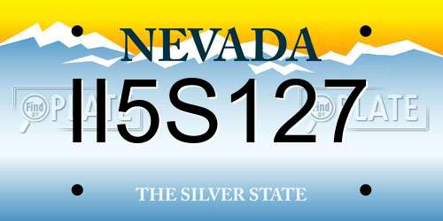 II5S127 Nevada License Plate