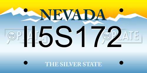 II5S172 Nevada License Plate