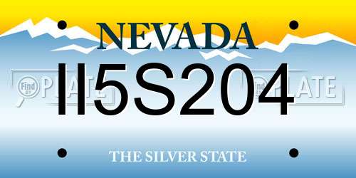 II5S204 Nevada License Plate