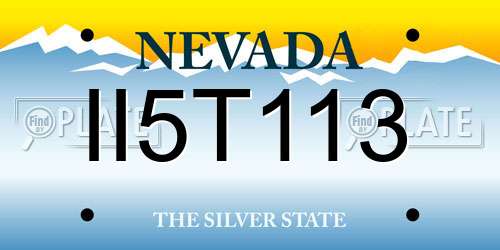 II5T113 Nevada License Plate