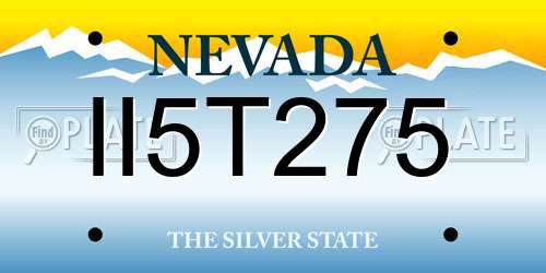 II5T275 Nevada License Plate
