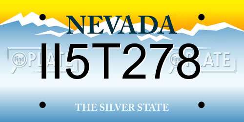 II5T278 Nevada License Plate