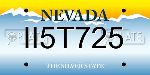 II5T725 Nevada License Plate
