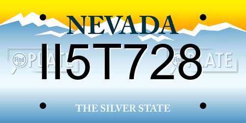 II5T728 Nevada License Plate