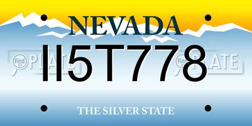 II5T778 Nevada License Plate
