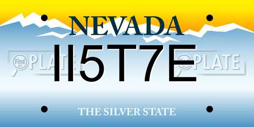 II5T7E Nevada License Plate